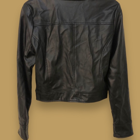 Jack by BB Dakota Vegan Leather Cropped Studded Moto Jacket, women's medium - Picture 7 of 9